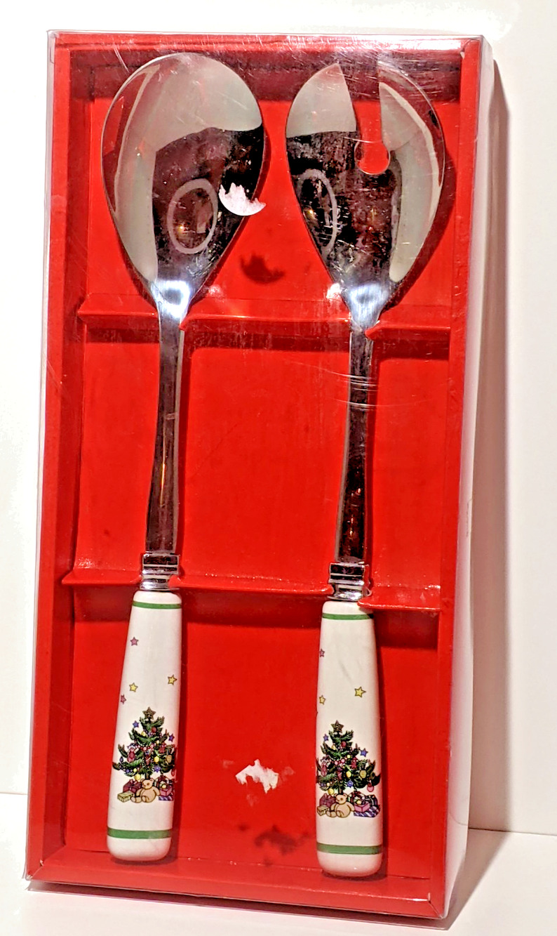 Christmastime by Nikko Salad Servers 11" NEW